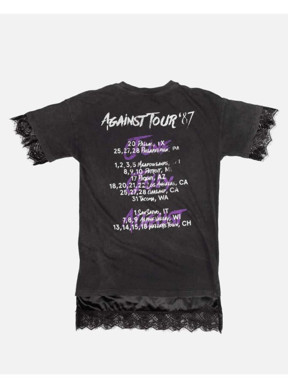 RENEWAL VINTAGE_ Camiseta vestido con encaje de...