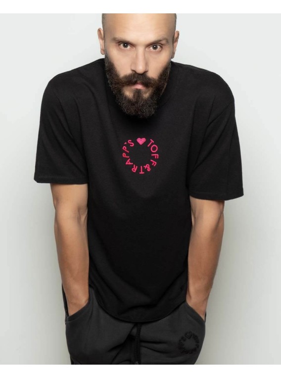 Unisex logo embroidered t-shirt_ FUCHSIA