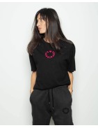 Unisex logo embroidered t-shirt_ FUCHSIA