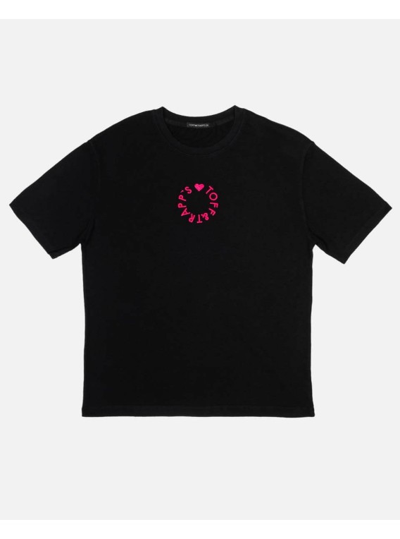 Unisex logo embroidered t-shirt_ FUCHSIA