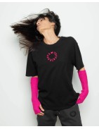 Unisex logo embroidered t-shirt_ FUCHSIA