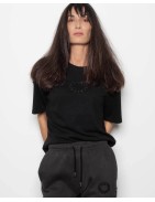 Unisex logo embroidered t-shirt_ BLACK