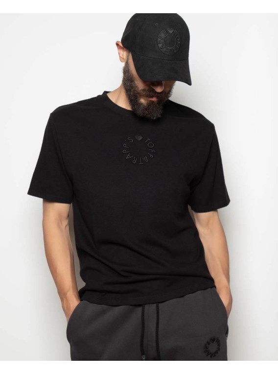 Unisex logo embroidered t-shirt_ BLACK
