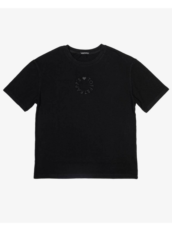 Unisex logo embroidered t-shirt_ BLACK