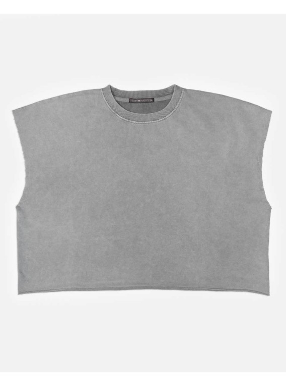 BASICS_ SEMI CROP sleeveless sweatshirt