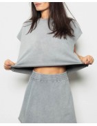 BASICS_ SEMI CROP sleeveless sweatshirt