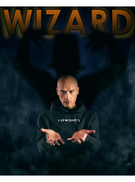 Washed Black Hoodie, Unisex - "Wizard"